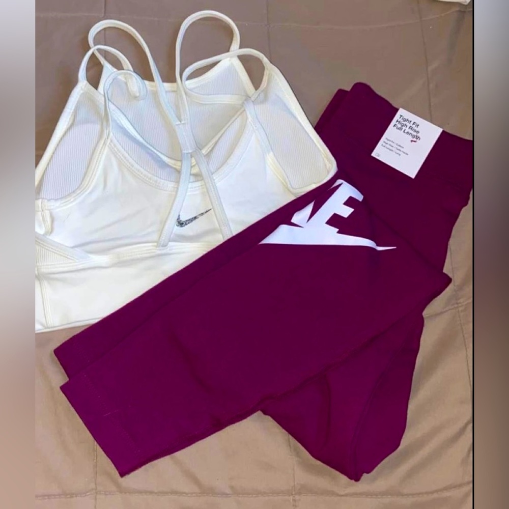 Nike sports bra + leggings both in small